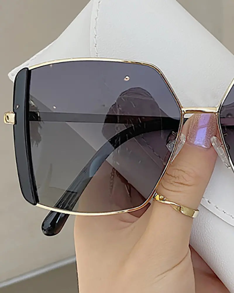 1Pair Irregular Metal Frame Sunglasses