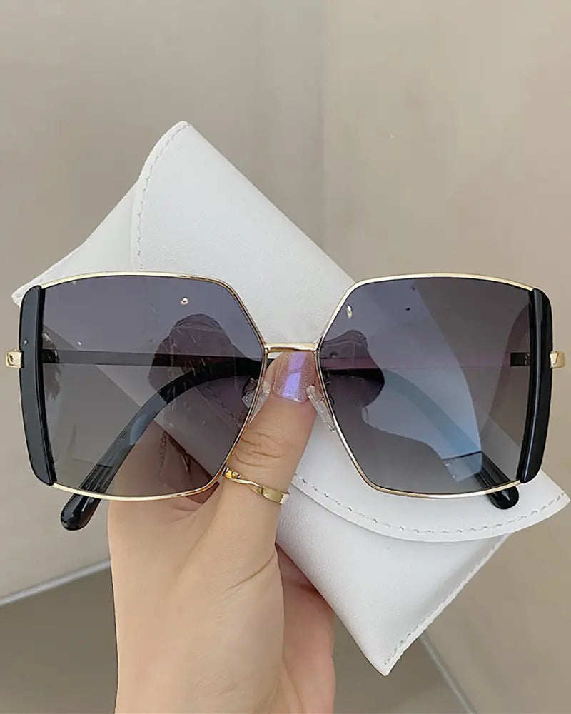 1Pair Irregular Metal Frame Sunglasses