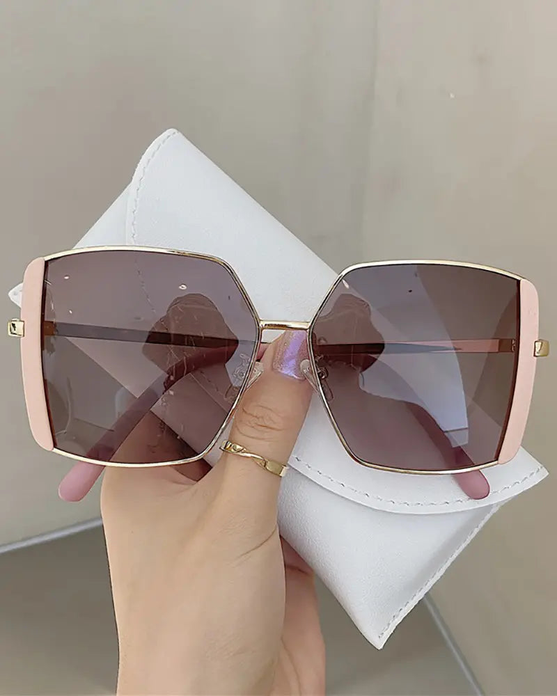 1Pair Irregular Metal Frame Sunglasses