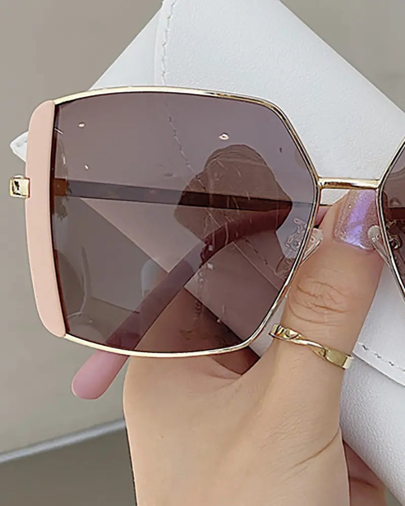 1Pair Irregular Metal Frame Sunglasses