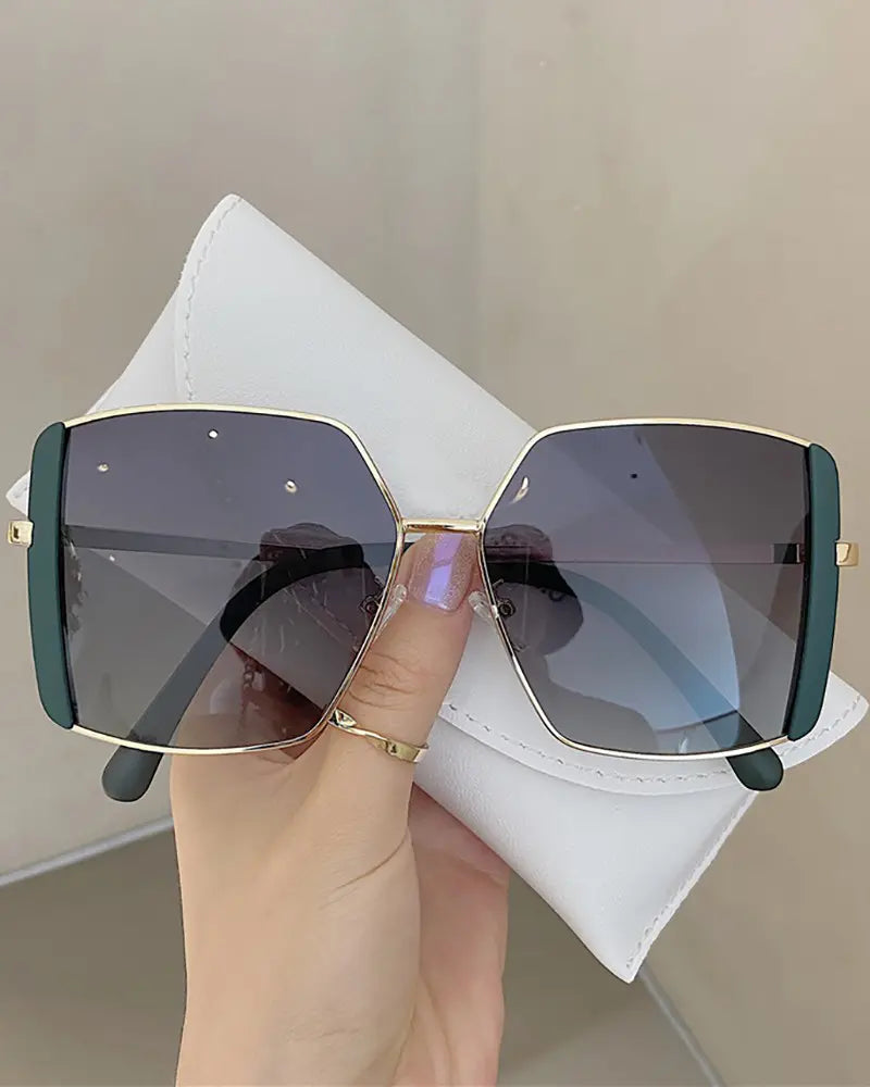 1Pair Irregular Metal Frame Sunglasses