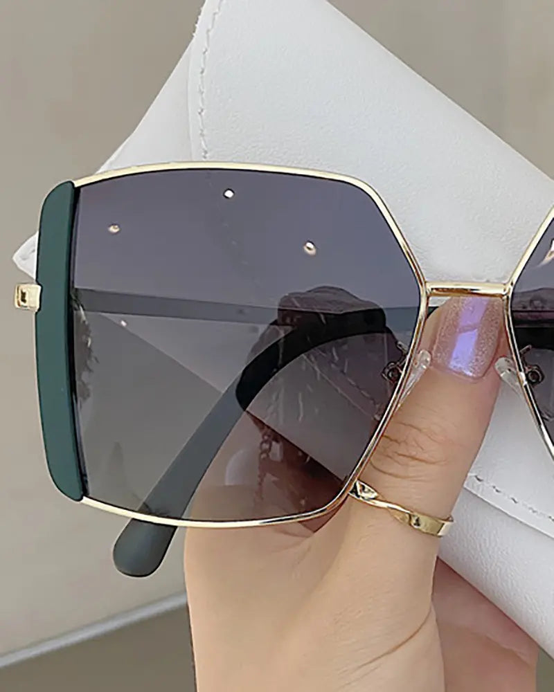 1Pair Irregular Metal Frame Sunglasses