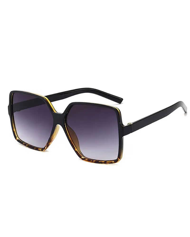 1Pair Square Frame Oversized Gradient Lens Sunglasses