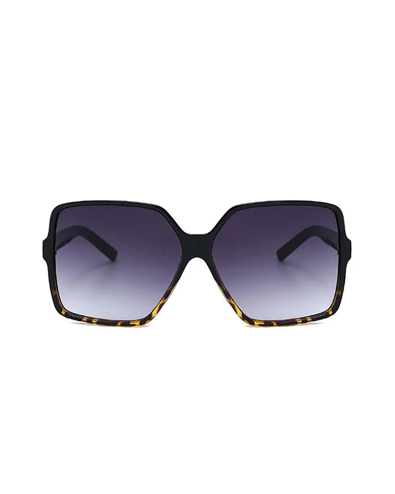 1Pair Square Frame Oversized Gradient Lens Sunglasses