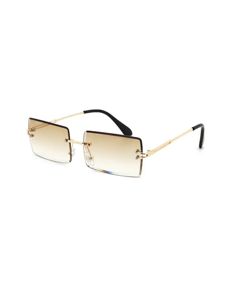 1Pair Rimless Rectangle Sunglasses