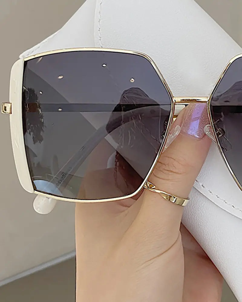 1Pair Irregular Metal Frame Sunglasses