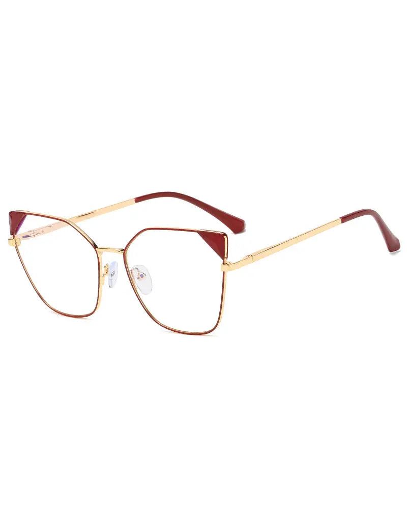 1Pair Anti Blue Light Metal Cat Eye Frame Eyeglasses