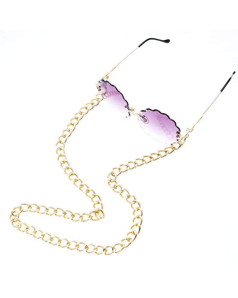 1pcs Vintage Big Geometric Shaped Sunglasses Chain