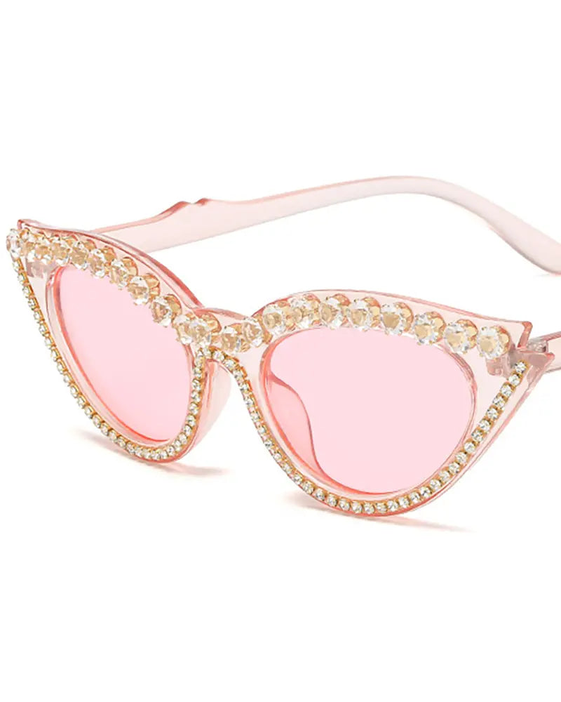 1 Pair Rhinestone Cat Eye Frame Sunglasses