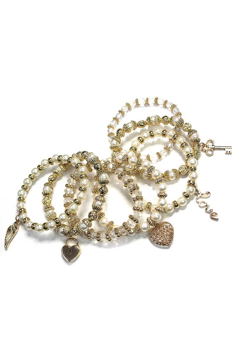 Crystal Ball Bead Bracelet Set