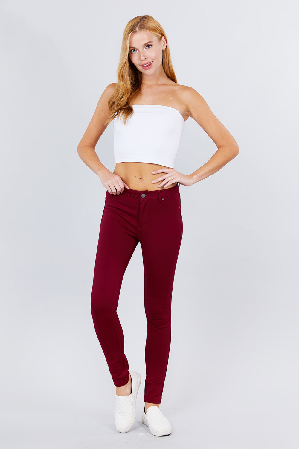 5-pockets Shape Skinny Ponte Mid-rise Pants