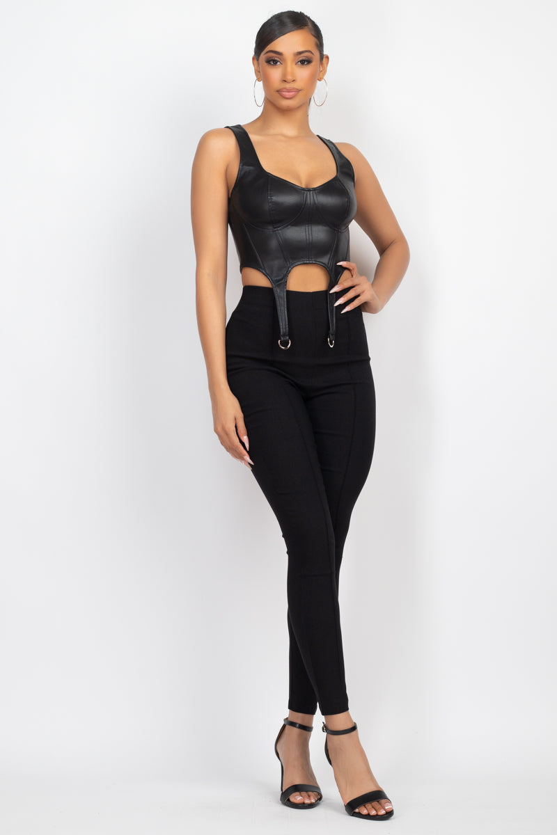 D-ring Bustier Leather Top