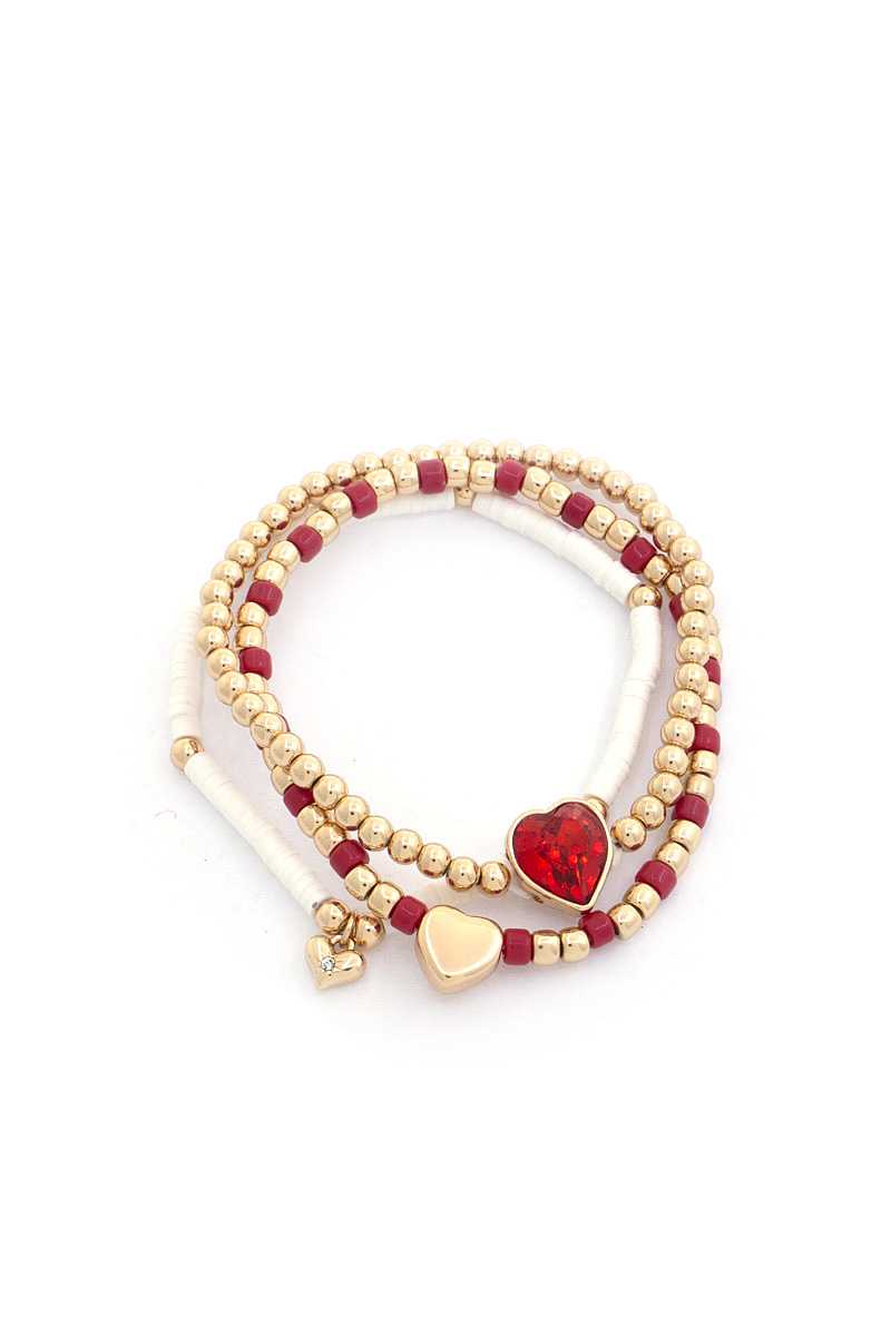 Heart Beaded Bracelet Set