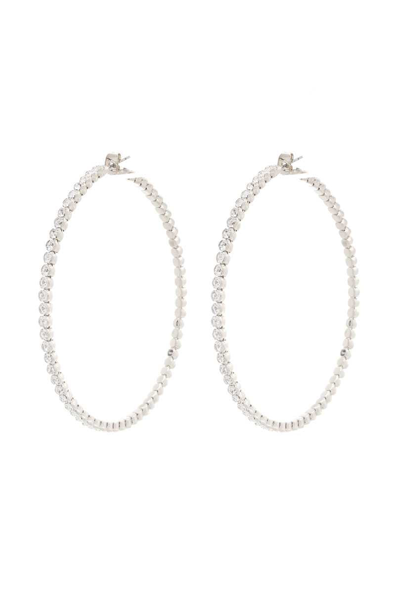 Classic Rhinestone Hoop Earring