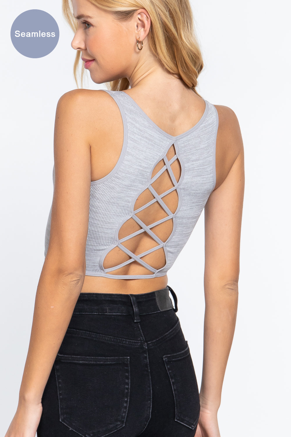 Sleeveless Back Lace-up Top