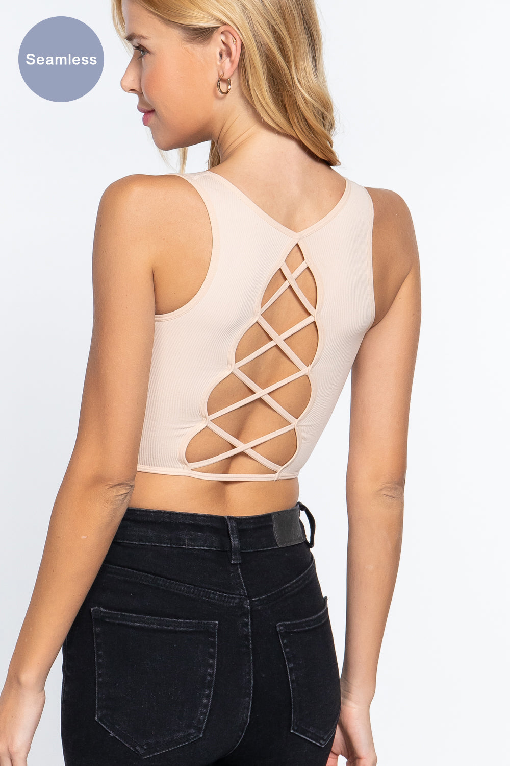 Sleeveless Back Lace-up Top