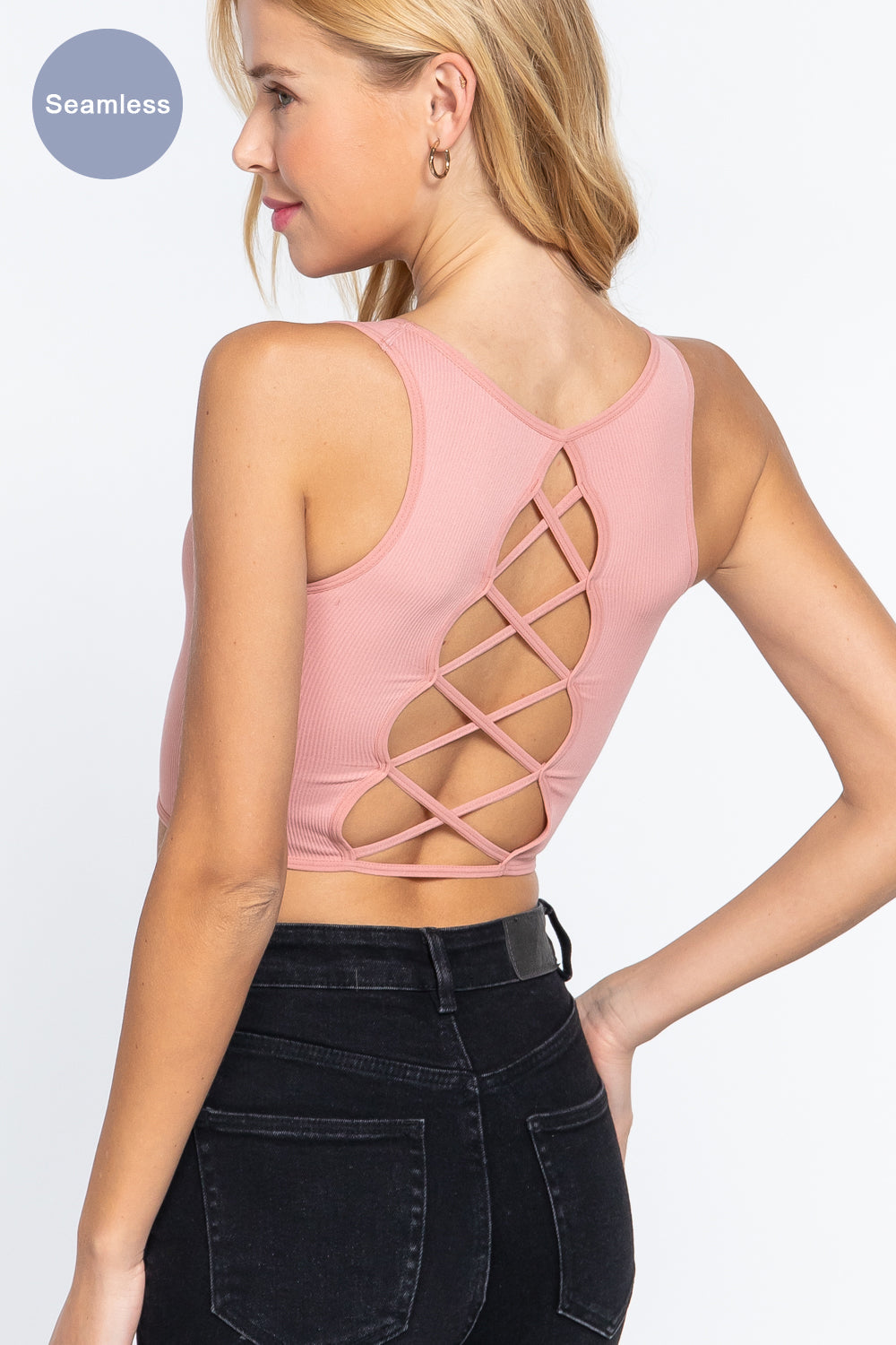 Sleeveless Back Lace-up Top