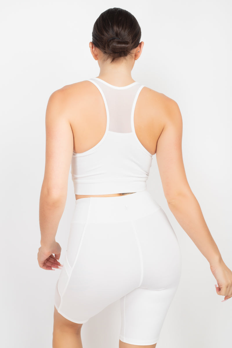 Racerback Mesh Top And Shorts Set