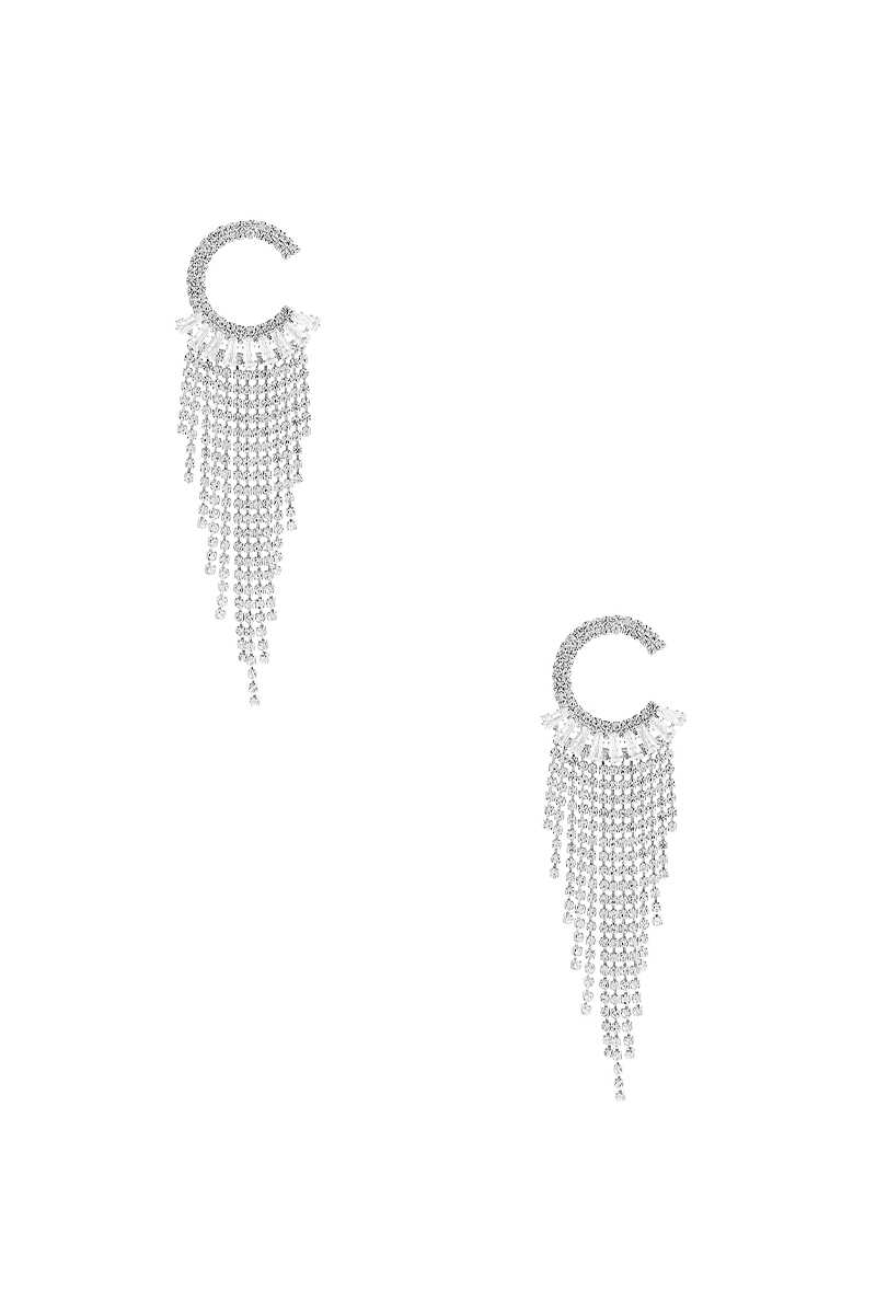 C Shape Baguette Fringe Earring