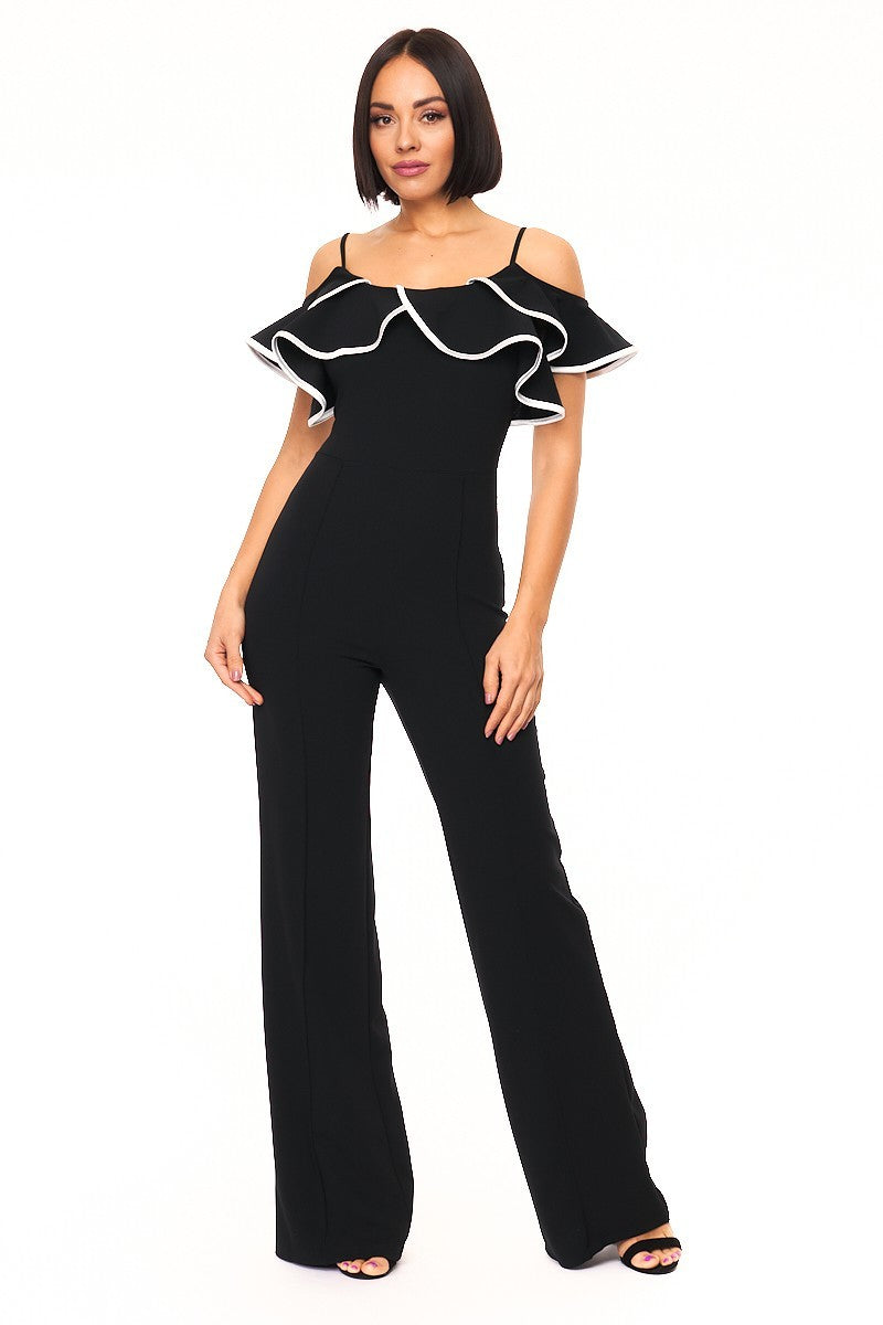 Color Block Binding Fashion Jumpsuit