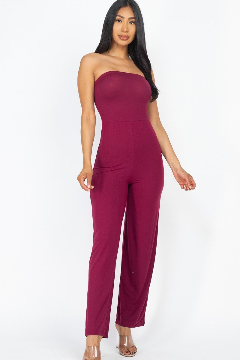 Solid Strapless Jumpsuit