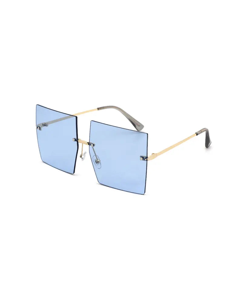 1Pair Vintage Square Rimless Sunglasses