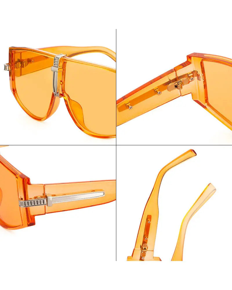 1Pair Flat Top Square Frame Gradient Sunglasses