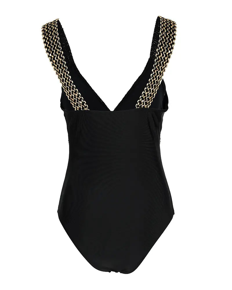 Metal Decor One-Piece Swimsuit