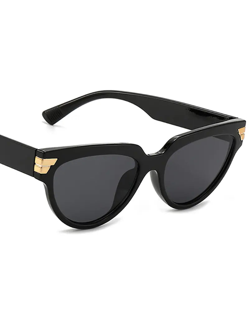 1Pair Studded Retro Cat Eyes Frame Sunglasses