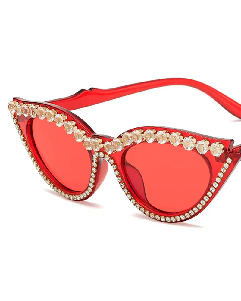 1 Pair Rhinestone Cat Eye Frame Sunglasses