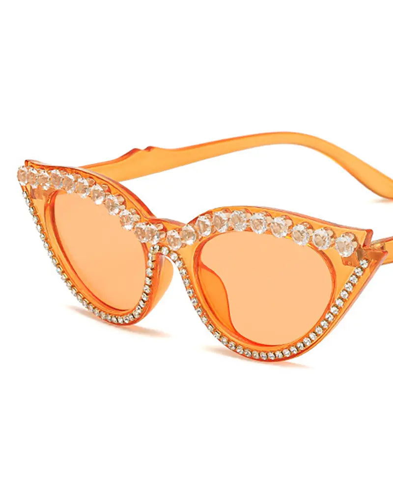 1 Pair Rhinestone Cat Eye Frame Sunglasses