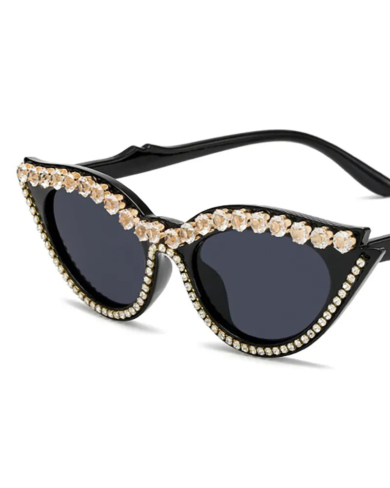 1 Pair Rhinestone Cat Eye Frame Sunglasses