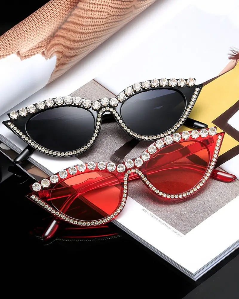 1 Pair Rhinestone Cat Eye Frame Sunglasses